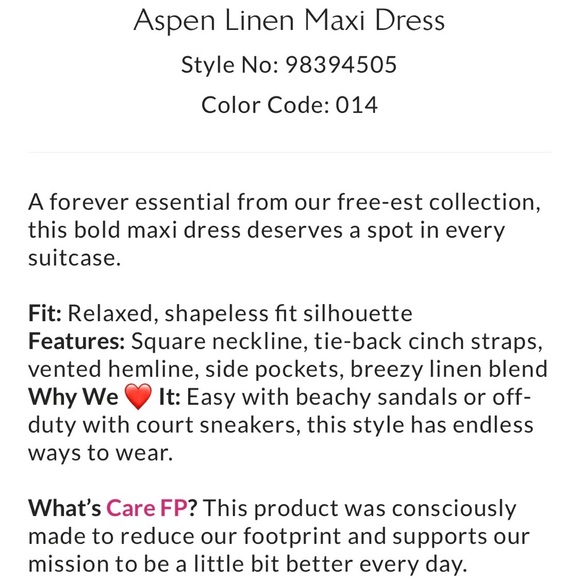 Free People Aspen Linen Maxi Dress NWT M - Picture 5 of 11